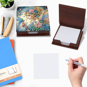 Animals Diamond Painting Notecard Box Gem Art Sticky Note Holder for Home Office