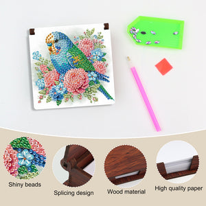 Animals Diamond Painting Notecard Box Gem Art Sticky Note Holder for Home Office
