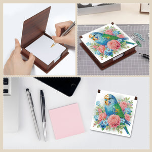 Animals Diamond Painting Notecard Box Gem Art Sticky Note Holder for Home Office