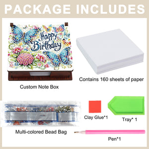 Animals Diamond Painting Notecard Box Gem Art Sticky Note Holder for Home Office