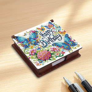 Animals Diamond Painting Notecard Box Gem Art Sticky Note Holder for Home Office
