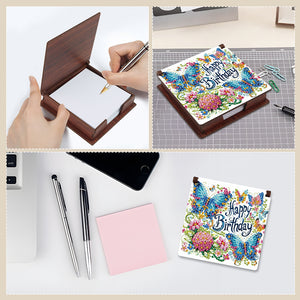 Animals Diamond Painting Notecard Box Gem Art Sticky Note Holder for Home Office