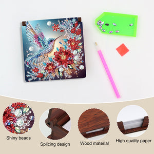 Animals Diamond Painting Notecard Box Gem Art Sticky Note Holder for Home Office