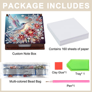 Animals Diamond Painting Notecard Box Gem Art Sticky Note Holder for Home Office