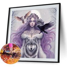Load image into Gallery viewer, Purple-Haired Girl Under The Moon 40*40CM(Canvas) Full Round Drill Diamond Painting
