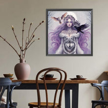 Load image into Gallery viewer, Purple-Haired Girl Under The Moon 40*40CM(Canvas) Full Round Drill Diamond Painting
