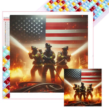 Load image into Gallery viewer, Firefighters In An American Fire 40*40CM(Picture) Full Square Drill Diamond Painting
