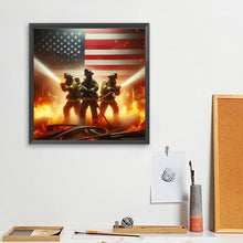 Load image into Gallery viewer, Firefighters In An American Fire 40*40CM(Picture) Full Square Drill Diamond Painting

