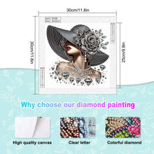 Load image into Gallery viewer, Elegant Woman In A Top Hat 30*30CM(Canvas) Partial Special Shaped Drill Diamond Painting
