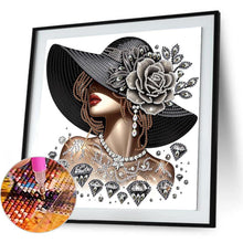 Load image into Gallery viewer, Elegant Woman In A Top Hat 30*30CM(Canvas) Partial Special Shaped Drill Diamond Painting
