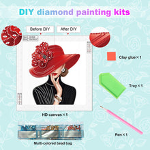 Load image into Gallery viewer, Elegant Woman In A Top Hat 30*30CM(Canvas) Partial Special Shaped Drill Diamond Painting
