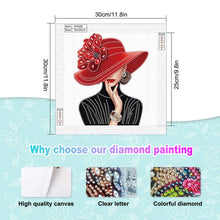 Load image into Gallery viewer, Elegant Woman In A Top Hat 30*30CM(Canvas) Partial Special Shaped Drill Diamond Painting

