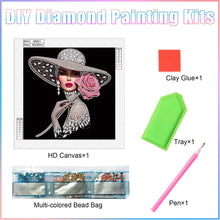 Load image into Gallery viewer, Elegant Woman In A Top Hat 30*30CM(Canvas) Partial Special Shaped Drill Diamond Painting
