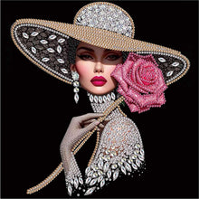 Load image into Gallery viewer, Elegant Woman In A Top Hat 30*30CM(Canvas) Partial Special Shaped Drill Diamond Painting
