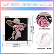 Load image into Gallery viewer, Elegant Woman In A Top Hat 30*30CM(Canvas) Partial Special Shaped Drill Diamond Painting

