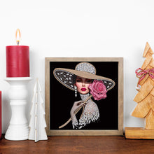 Load image into Gallery viewer, Elegant Woman In A Top Hat 30*30CM(Canvas) Partial Special Shaped Drill Diamond Painting

