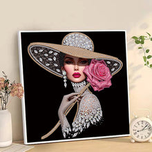 Load image into Gallery viewer, Elegant Woman In A Top Hat 30*30CM(Canvas) Partial Special Shaped Drill Diamond Painting
