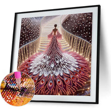 Load image into Gallery viewer, Girl In A Dress With A Skirt Hem 30*30CM(Canvas) Partial Special Shaped Drill Diamond Painting
