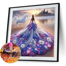 Load image into Gallery viewer, Girl In A Dress With A Skirt Hem 30*30CM(Canvas) Partial Special Shaped Drill Diamond Painting
