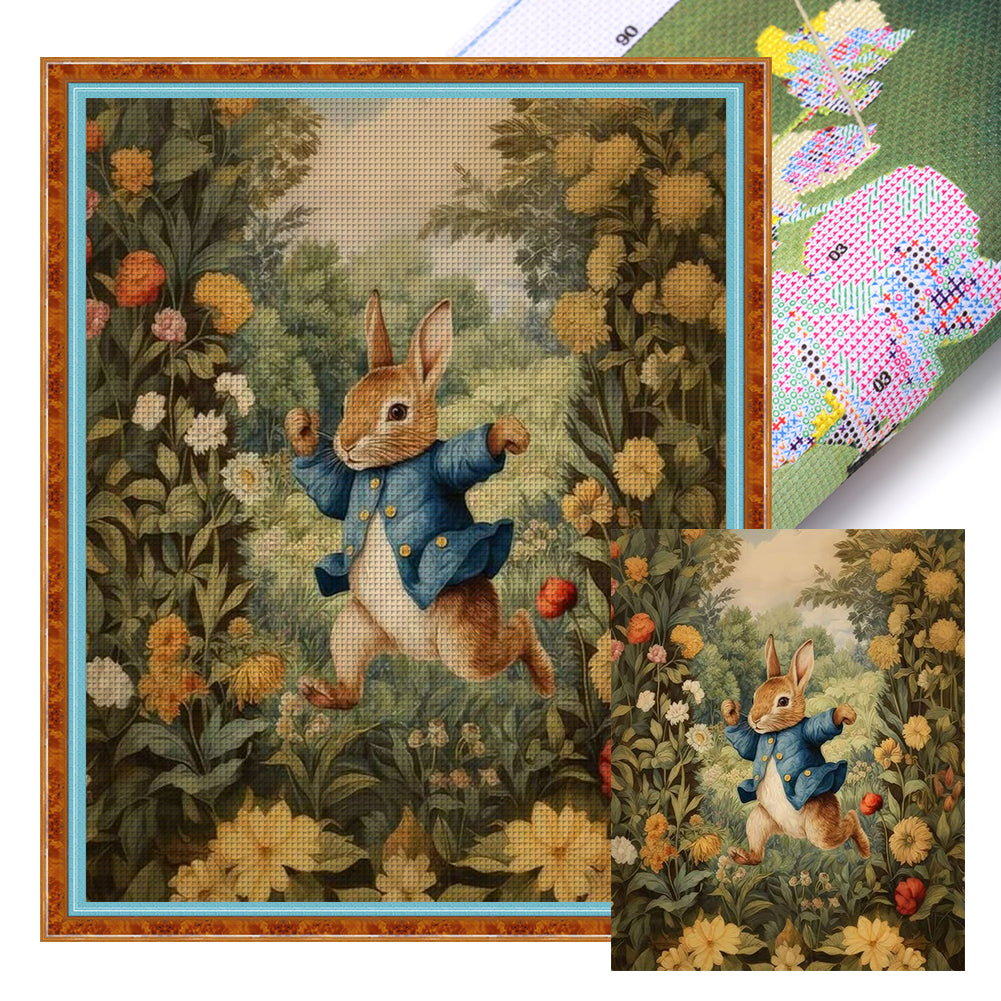 Rabbit-40*50CM  11CT Stamped Cross Stitch