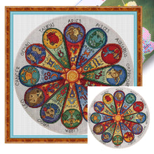 Load image into Gallery viewer, Magazine-circular 12 constellations-35*35CM  14CT Stamped Cross Stitch (Xiaobai Brand)
