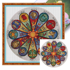 Magazine-circular 12 constellations-35*35CM  14CT Stamped Cross Stitch (Xiaobai Brand)
