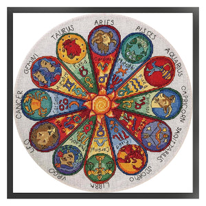Magazine-circular 12 constellations-35*35CM  14CT Stamped Cross Stitch (Xiaobai Brand)