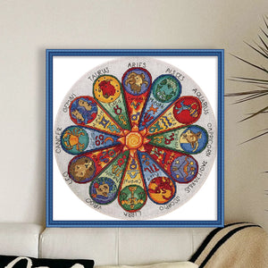 Magazine-circular 12 constellations-35*35CM  14CT Stamped Cross Stitch (Xiaobai Brand)