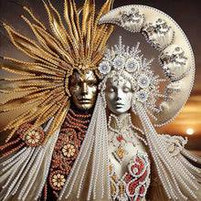 Load image into Gallery viewer, Abstract Art Sun And Moon Goddess 30*30CM(Canvas) Partial Special Shaped Drill Diamond Painting
