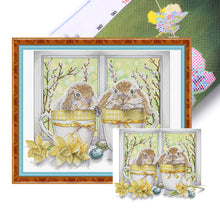 Load image into Gallery viewer, Easter bunny-38*31CM  14CT Stamped Cross Stitch (Joy Sunday)
