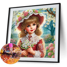 Load image into Gallery viewer, Elegant Little Girl 30*30CM(Canvas) Partial Special Shaped Drill Diamond Painting

