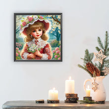 Load image into Gallery viewer, Elegant Little Girl 30*30CM(Canvas) Partial Special Shaped Drill Diamond Painting
