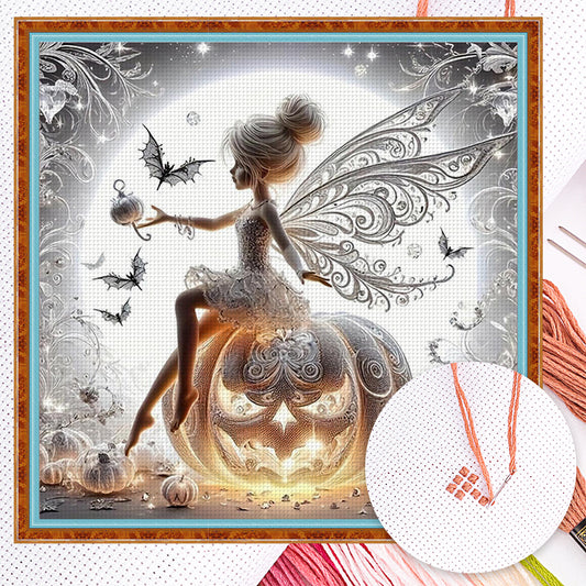 Pumpkin Fairy - Full 18CT Counted Cross Stitch 40x40CM - Huacan
