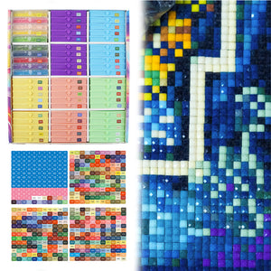 Diamond Art Trays Kits 5D DIY Diamond Painting Tray for Adults (60pcs Mixed)