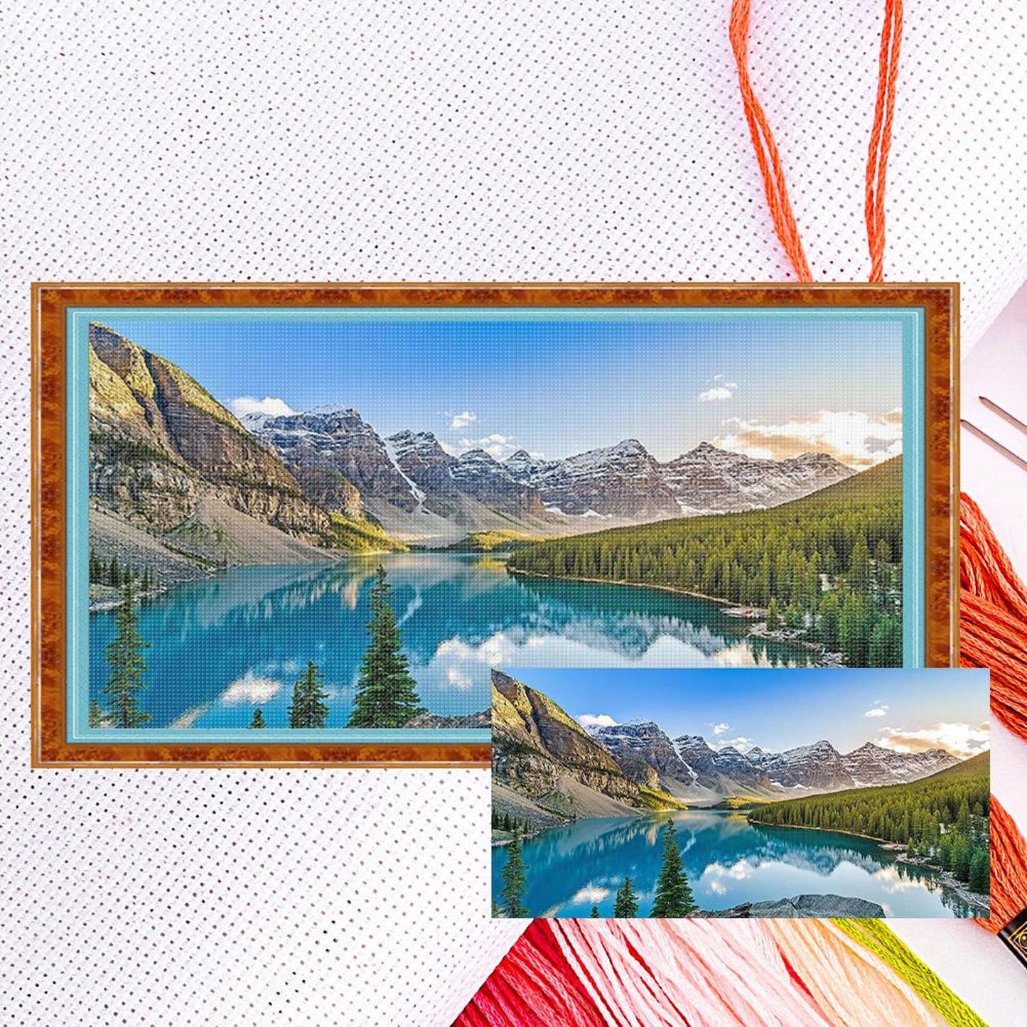 Mountain And River Scenery - Full 11CT Counted Cross Stitch 85x40CM - Huacan
