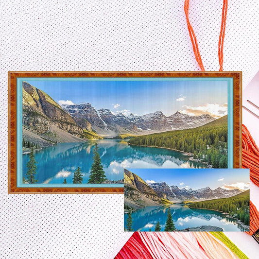 Mountain And River Scenery - Full 11CT Counted Cross Stitch 85x40CM - Huacan