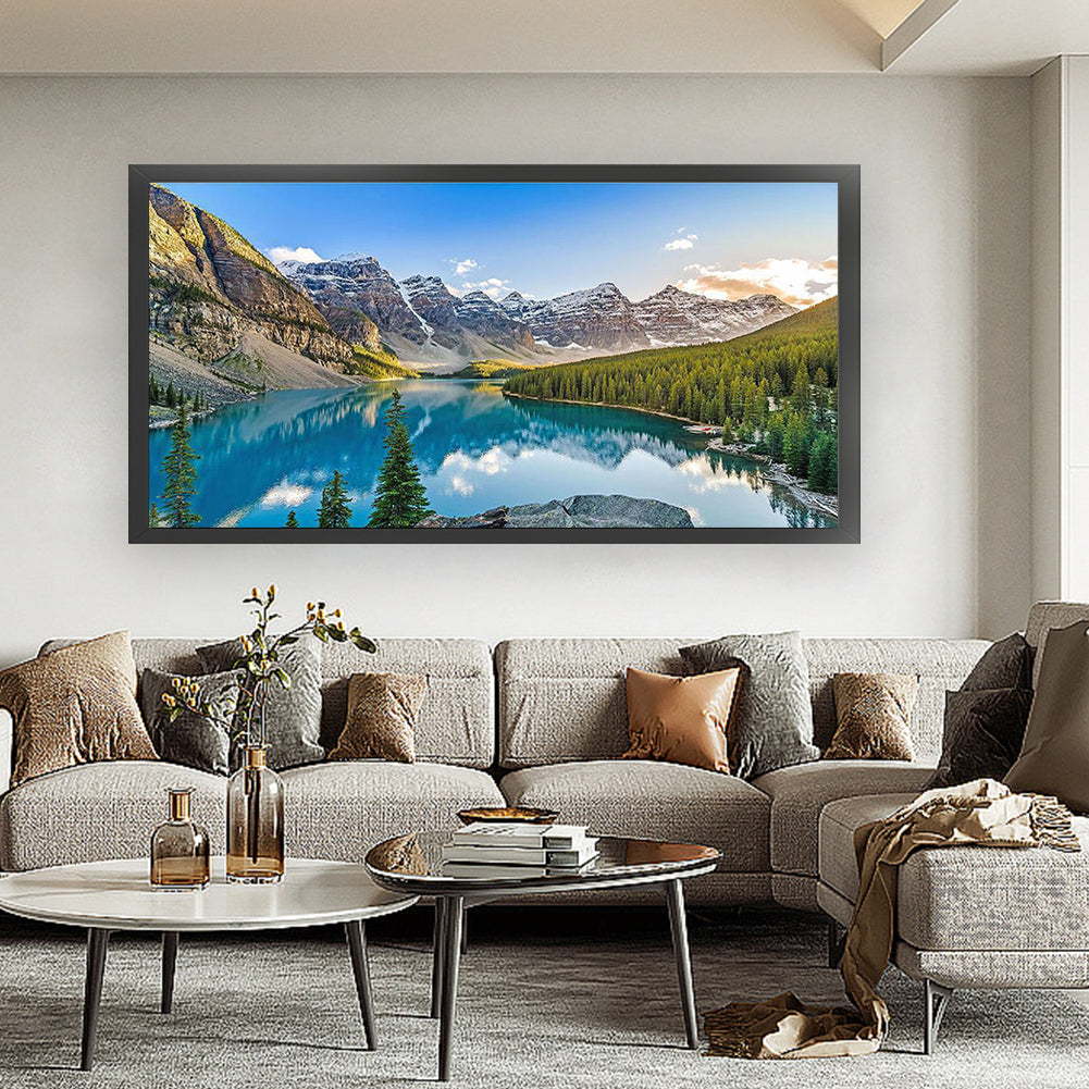 Mountain And River Scenery - Full 11CT Counted Cross Stitch 85x40CM - Huacan