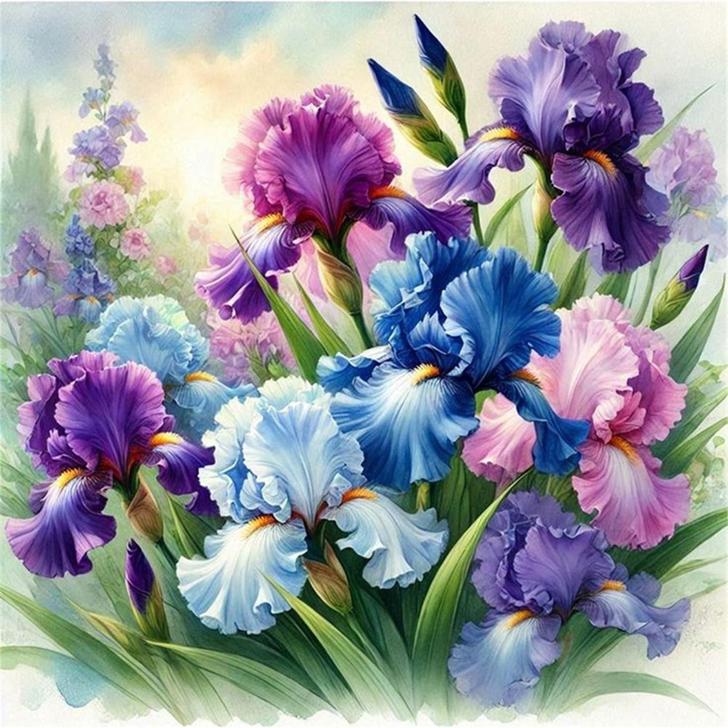 Flower - Full 11CT Counted Cross Stitch 40x40CM - Huacan