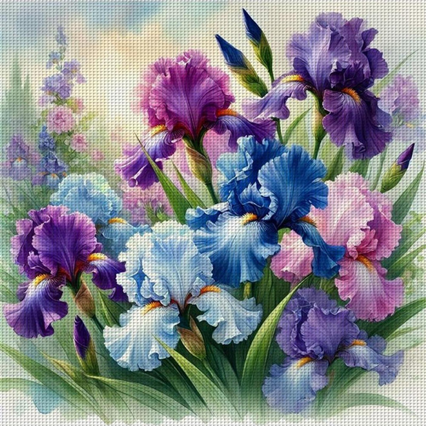Flower - Full 11CT Counted Cross Stitch 40x40CM - Huacan