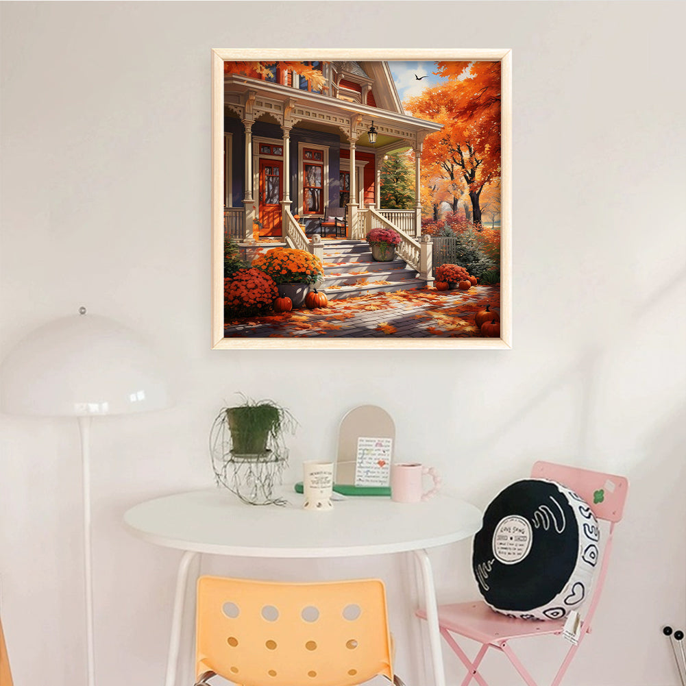 Autumn Scenery - Full 14CT Counted Cross Stitch 50x50CM - Huacan