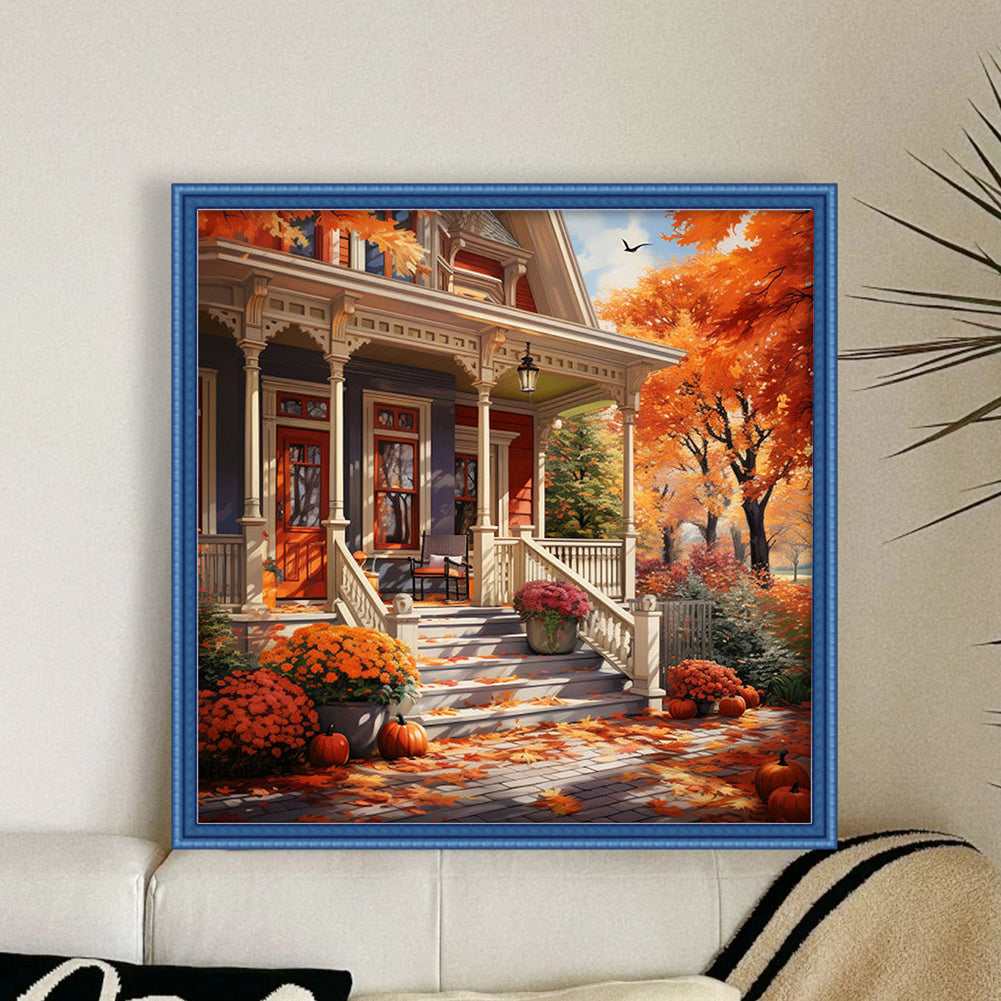Autumn Scenery - Full 14CT Counted Cross Stitch 50x50CM - Huacan