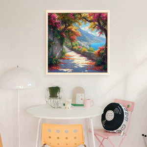 Seaside town-50*50CM  18CT Stamped Cross Stitch