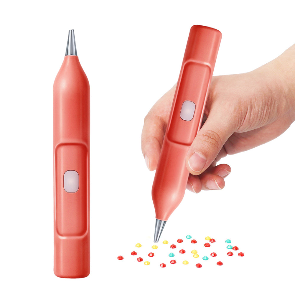 Electric Diamond Painting Pen No Wax Needed Vacuum Diamond Art Pen (Red)