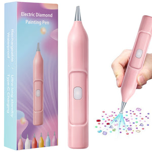 Electric Diamond Painting Pen No Wax Needed Vacuum Diamond Art Pen (Pink)