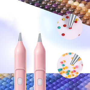 Electric Diamond Painting Pen No Wax Needed Vacuum Diamond Art Pen (Pink)