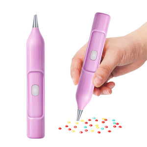 Electric Diamond Painting Pen No Wax Needed Vacuum Diamond Art Pen (Purple)