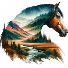 Load image into Gallery viewer, Mountain And River Silhouette Horse 40*40CM(Canvas) Full Round Drill Diamond Painting
