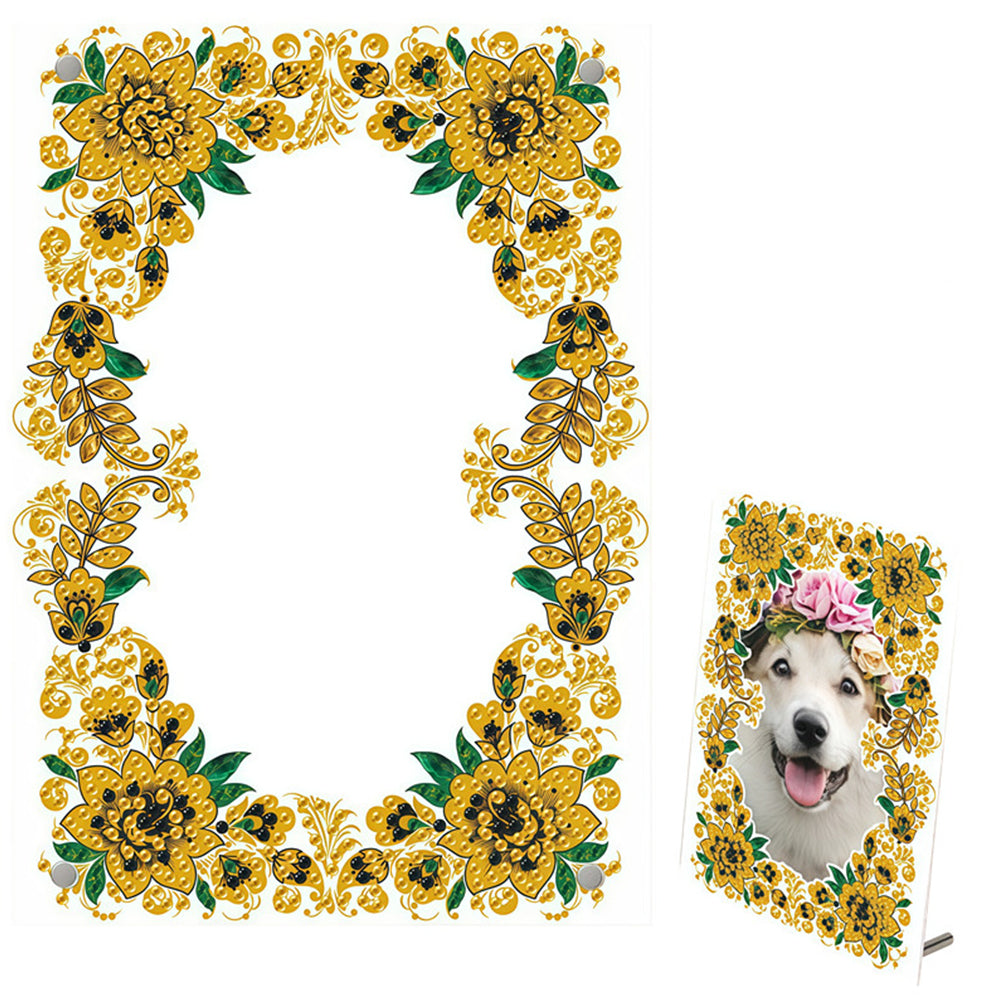 Special Shape Flower Table Top Diamond Painting Frame Kits for Home Office Decor