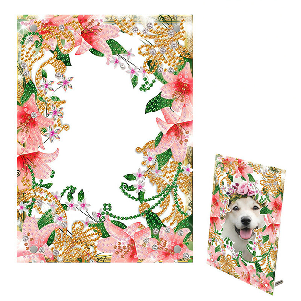 Special Shape Flower Table Top Diamond Painting Frame Kits for Home Office Decor