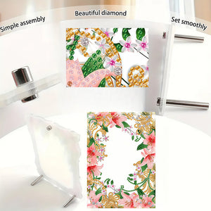 Special Shape Flower Table Top Diamond Painting Frame Kits for Home Office Decor